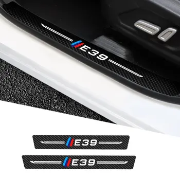4Pcs מדבקות רכב סף ב. מ. וו E39 לוגו אנטי שריטה הדלת אדן ומגן הגנה סיבי פחמן הסגנון אביזרי רכב