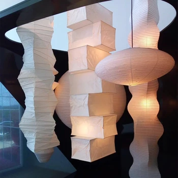 Janpanese נייר אורז המנורה מעצב Noguchi יונג תליון מנורות סלון, חדר השינה, פינת נורדי הוואבי סאבי E27 תלוי אורות