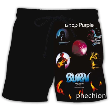 phechion אופנה חדשה גברים/נשים / סגול עמוק הדפסת 3D מזדמנים מכנסיים קצרים חידוש אופנת רחוב גברים רופף ספורט קצרים L150
