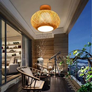 אורות התקרה טבעי במבוק דיה 30/25 E27 מינימליזם הביתה תאורה יצירתיים חדר במעבר עיצוב הכלוב מנורה גופי