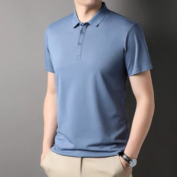 גולף חדשה חולצת גברים שרוול קצר רגיל חולצות יוקרה התות משי בגדי גברים דש חולצות באיכות גבוהה ספורט קיץ.