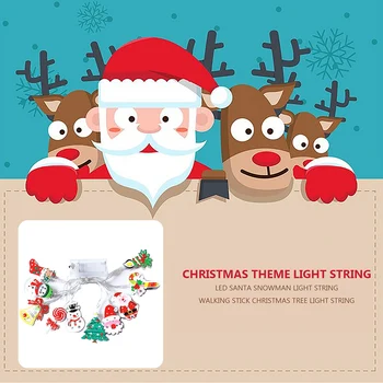 חג מולד קישוט LED אורות מחרוזת סנטה קלאוס, פתיתי שלג על עיצוב הבית