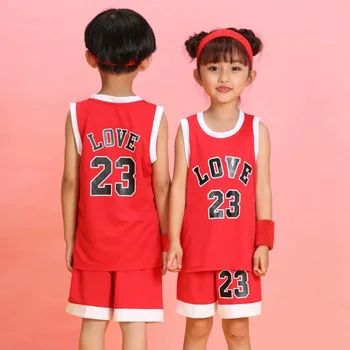 חם ילדים גופיות כדורסל מדים בגדי ספורט אוהב 23 ילדים כדורסל סטים החולצה בנים בנות אימון כדורסל ערכות