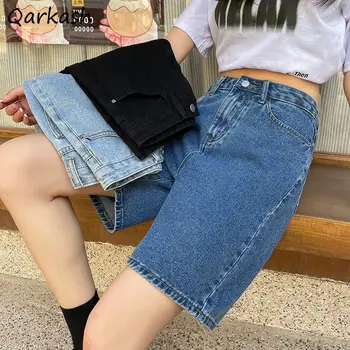 מכנסי ג ' ינס קצרים נשים עם קו מותן גבוה מגניב אופנת רחוב קיץ מזדמן בציר לשני המינים סגנון קוריאני כל-התאמה יומית 2023 פופולרי Mujer חדש