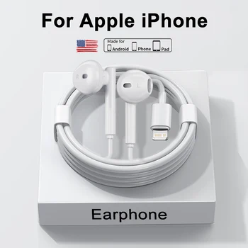 עבור Apple iPhone 14 מקורי אוזניות 11 12 13 Pro מקס אוזניות X 8 7 6 6S Plus SE Bluetooth Wired אוזניות אביזרים לטלפון